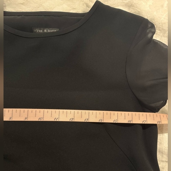 Rag & Bone part sheer long sleeve open back black - Picture 8 of 10